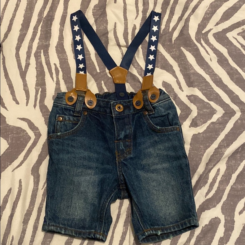 H&M 6-9 month boys pants with suspenders